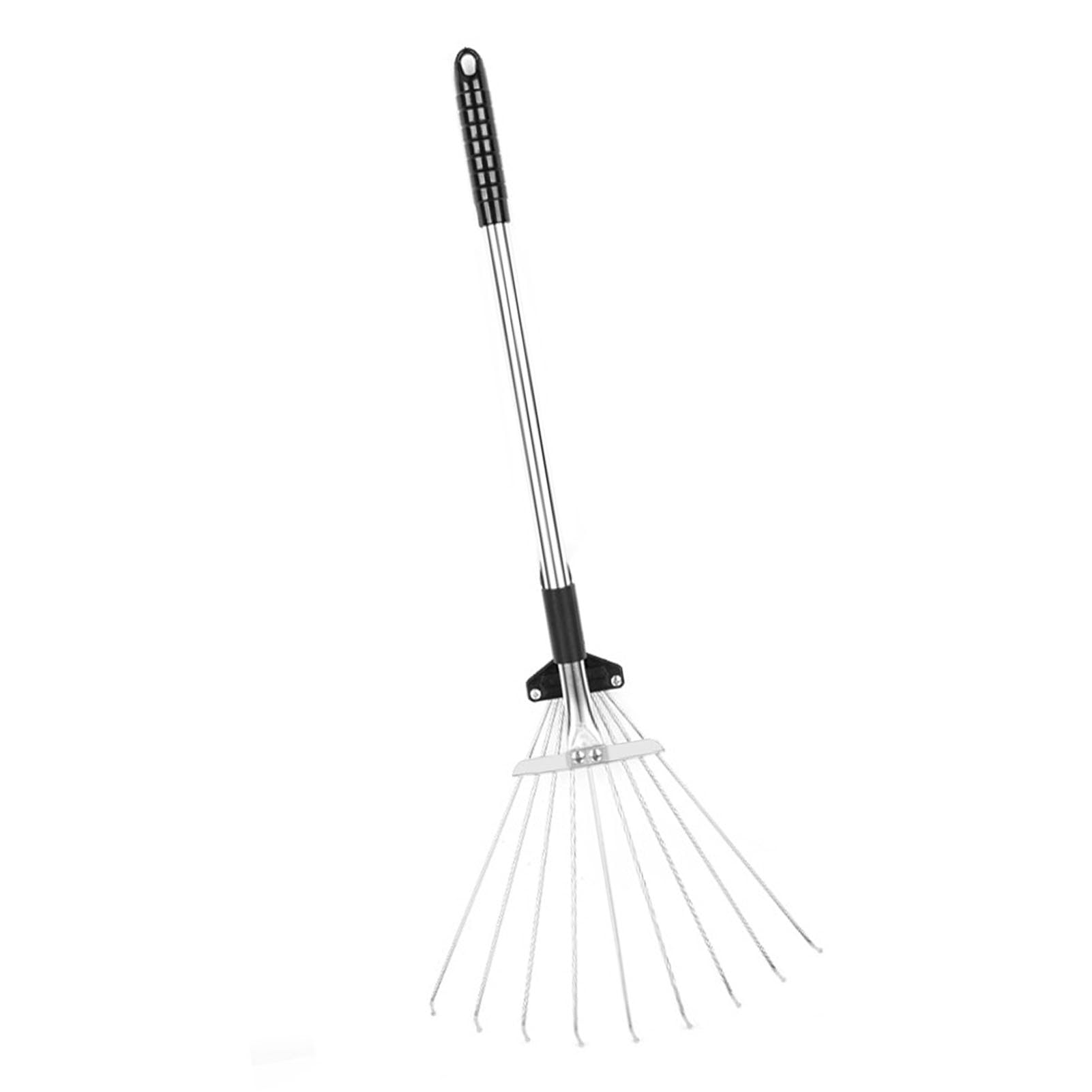 Rastrello Giardino, Rastrello a Foglia Utensili Giardino Utensili in Lega di Alluminio Regolabile Arbusto Pieghevole con a Foglie per la Letta Aio (9 denti 55-73,5 cm di lunghezza 11-31 cm di)