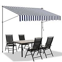 FIVMEN Klemluifel, 250 cm breed, balkonluifel zonder boren, balkonluifel met handslinger, in hoogte verstelbaar, zonwering, weerbestendig, 250 x 120 cm, donkergrijs