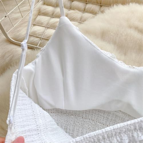 Women V Neck Strap Crop Tops and Short Pleated Skirt Women Beachwear Suits3