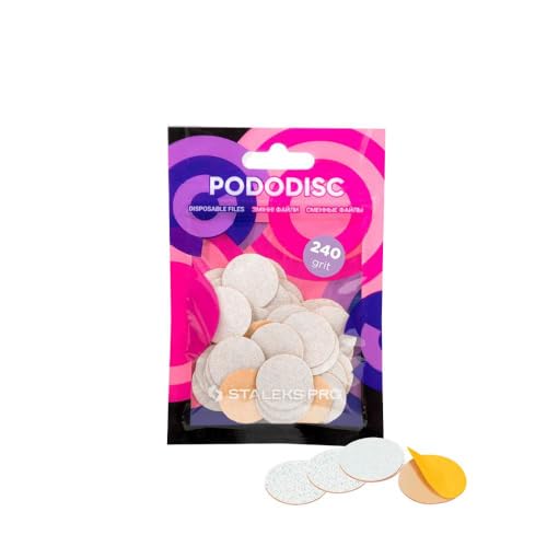 STALEKS PRO Pododisco 50 Disques abrasifs autocollants PODODISC M EXPERT 20 mm pour ponceuse à ongles spécialement conçus pour la pédicure