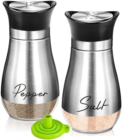 6 Stück Edelstahl Salz- Und Pfefferstreuer Mit Deckel - 284 Ml, Hygienisch & Stylisch Für Die Küche