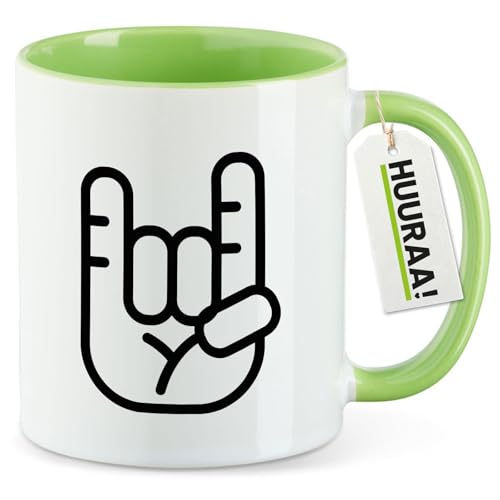 huuraa Tazza Tenedor de patatas fritas Tazza da caffè regalo verde 330ml Tenedor de patatas fritas souvenir