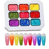 Pat Pat Gel - 9-Farben-Maniküre-Werkzeugset | Farbverlauf Nagelgel Palette - Für Anfänger Fortgeschrittene Frauen Mädchen Damen Ehefrauen Mütter Bräute Kunststudenten Bastelbegeisterte Und Für Zuhause