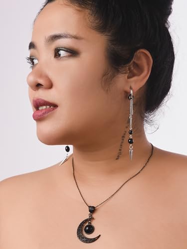 Sacina Goth Spike Chain Hoop Earrings, Emo Punk Grunge Earrings, Gothic Jewelry, Christmas Jewelry Gift For Women4