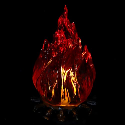 KICHOUSE Lámpara de Llama Artificial LED con Efecto 3D Luz Nocturna Portátil a Pilas Diseño Simulación Fuego Realista Decoración para Chimenea Mesa de Picnic y Ambientes Interiores y