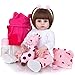 19 Pulgadas Aproximadamente 48 cm Cuerpo Completo de Vinilo Suave Silicona Reborn Baby Dolls con Pelo Corto Realista Niña pequeña Recién Nacido Muñeca de Cuerpo de Vinilo de Silicona Suave