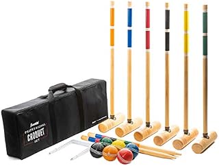 Franklin Sports Croquet Sets - Includes Croquet Wood Mallets, All Weather Balls, Wood