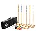 Franklin Sports Croquet Set — Up to 6 Players — Professional Quality Croquet Set for Lawn Games — Complete Croquet Set with Carrying Case — Includes Wooden Mallets, Durable Balls, Weatherproof Wickets