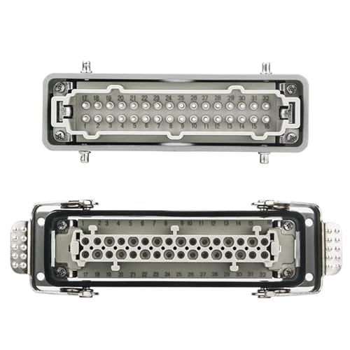 Conector industrial rectangular blanco HDC-HE-032 con tornillo de una sola vía 4
