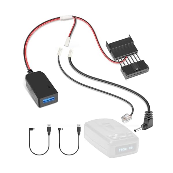 Radar Detector Power Cord Adapter,(7Pin Type-B) Compatible with Toyota,Ford,Subaru,Honda,Nissan,Lexus,Infiniti with Economy Mirror, Connect to Rearview Mirror, RJ11 DC3.5 Radar Charger Cable