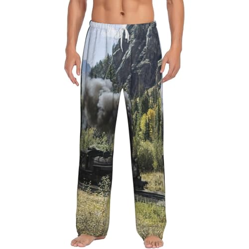 Pantalon de pyjama homme locomotive pour des soirées d'hiver chaleureuses