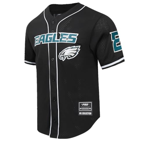Pro Standard Mens NFL Philadelphia Eagles Mesh Button Down Mesh Top Black S
