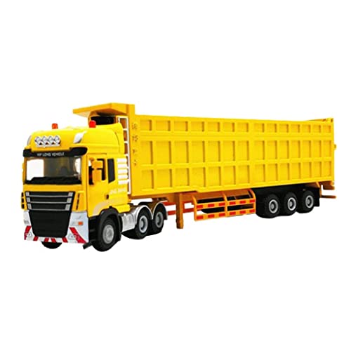 Camion semi-remorque modèle 1:50 jaune avec remorque articulée - 5