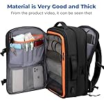 Carry On Travel Backpack for Airplanes | 35L Suitcase Backpack Luggage Business Weekender Bag - Expandable Travel Carry On Flight Approved for Men Women - Black - Image 2