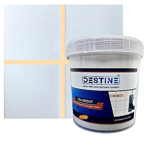 Image of DESTINE Tile Grout (16 COLOURS) (ALL PACKS: 100 Gm, 400 Gm, 800 Gm, 1 Kg, 3 Kg, 5 Kg), Waterproof, Cement Based Tile Joint Filler, Crack Filler, Tiles Gap Filler, Tile Grout (3 Kg, Khaki)