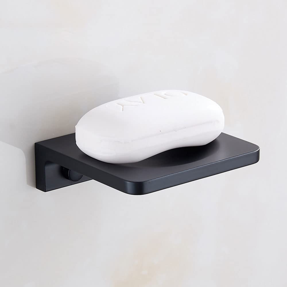 Wandmontierter Seifenhalter aus Metall, Schwarze Seifenschale zur Wandmontage, Duschschale for Badezimmer und Küche – Seifenablage mit Bohrmontage kann auf jeder sauberen, flachen, glatten Oberfläche