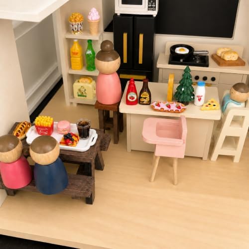 60Pcs Mini Resin Food Toys Dollhouse Accessories for Kitchen Pretend Play Set - 3