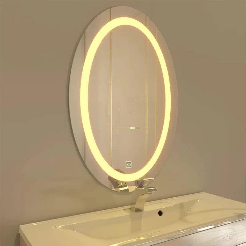 Oval Shape LED Mirror Illuminate Your Beauty with Touch Sensor, Wall-Mounted for Bathroom, Bedroom Energy-Efficient Dimmable Lighting & Crystal Clear Reflection 18X24 INCH