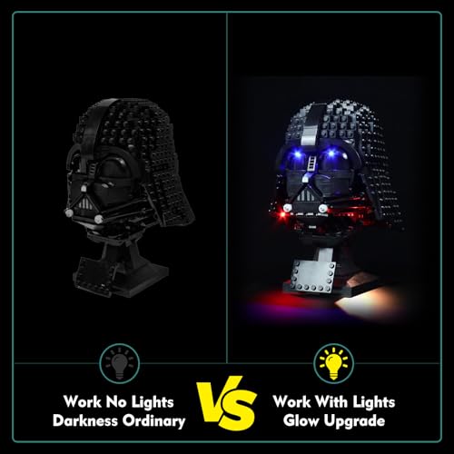 LocoLee Light kit Compatible with Lego 75304 Darth Vader Helmet - No Model Only Light, LED Lighting Accessories Compatible with Lego The Darth Vader Helmet (Standard Version) by LocoLee - Image 2