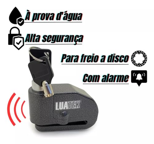 Trava Cadeado De Freio Disco Com Alarme Sonoro Para Moto