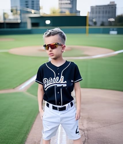 Image of FEISEDY Kids Polarized Sports Sunglasses, TR90 UV400 Baseball Cycling