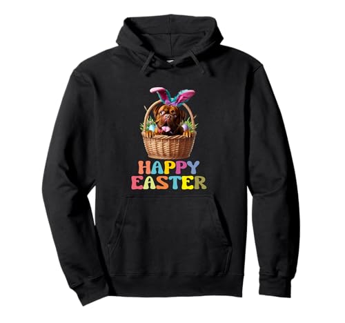 Happy Easter Dog Bunny Basket Celebrazione Felpa con Cappuccio