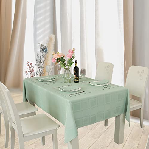 Homejoy Soild Plaid Jacquard Spring Tablecloth Waterproof Wrinkle Free Table Cloth Elegance Kitchen Dinning Tabletop Decoration 52 X 70 Inch Sage Green #TOP4