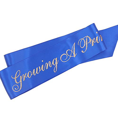 Ttcorock MD-KIT-BLUE01GP Growing A Prince" Sash & Dad To Be Pin Kit - Little Prince Baby Shower It'S A Boy Royal Prince Gift thumb #3