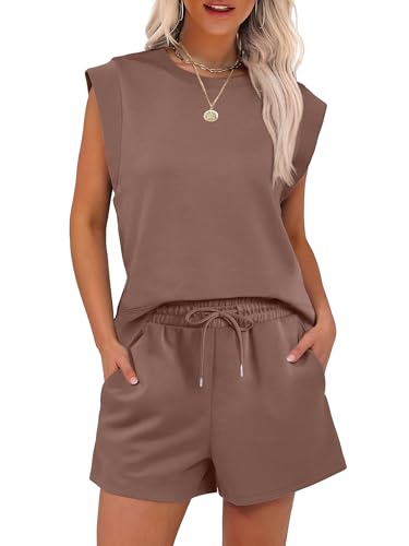 Image of ANRABESS Two Piece Sets for Women 2026 Summer Short Lounge Set Casual Beach Vacation Outfits Spring Sweatsuits Tracksuit