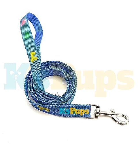Image of 15 MM Dog Printed Nylon Collar and Leash with Quick Release Buckle and Breathable Collar Set Ideal for All Dog Breeds Dogs and Puppies (Blue)