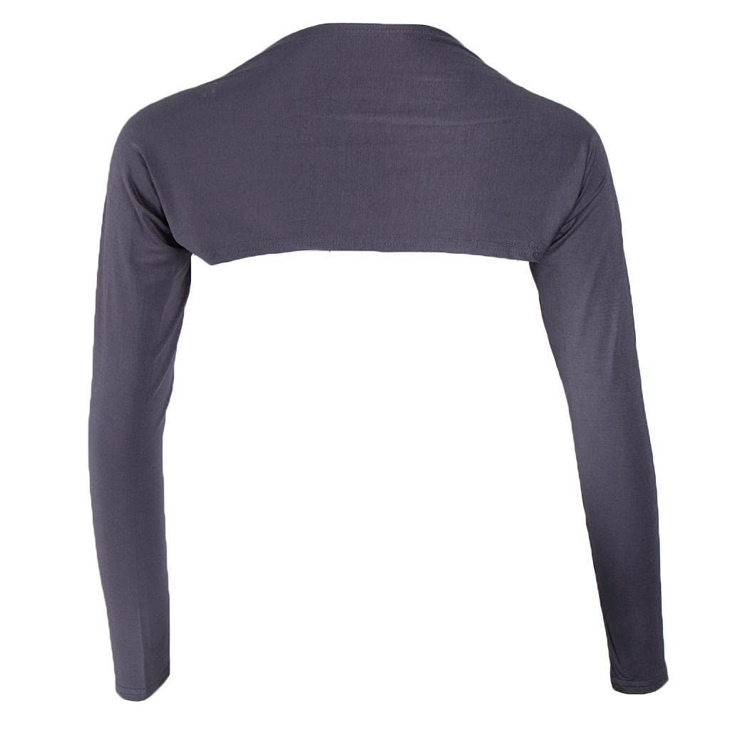 Elegant One-piece Long Sleeve Arm Cover Shrug Bolero Hijab Muslim Gray-image-43