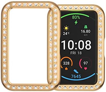 Miniatura 4 de FitTurn Compatible con Huawei Watch Fit Case Reemplazo Bling Crystal Funda Protectora Marco de Metal Color PC a prueba de golpes Carcasa delgada