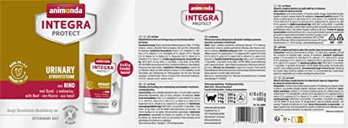 animonda INTEGRA PROTECT Katzenfutter nass Urinary Struvitstein mit Rind (8 x 85g), vom Tierarzt empfohlen bei Harnsteinen, mit Veterinären entwickeltes Diätalleinfutter für erwachsene Katzen
