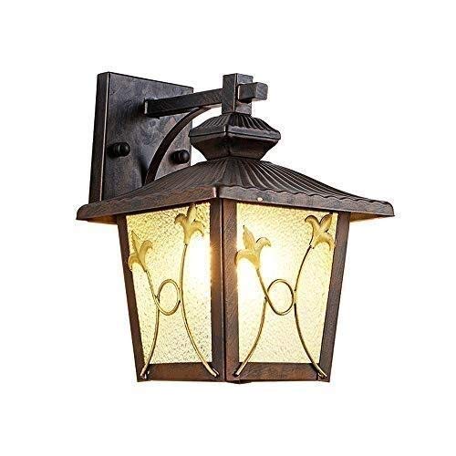 Lanterne murale en verre noire et luminaire extérieur étanche pour escalier de jardin