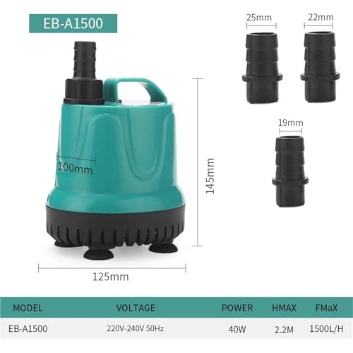 Pompe à eau submersible EB-A1500 40W 220V pour aquarium et étang