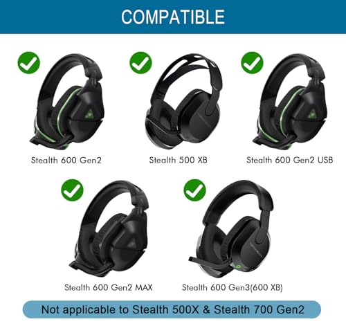 Cojines de malla para Turtle Beach Stealth 600 Gen2/600 Gen3/500 XB - Negro | Almohadillas de reemplazo con espuma para aislamiento de ruido miniatura 2