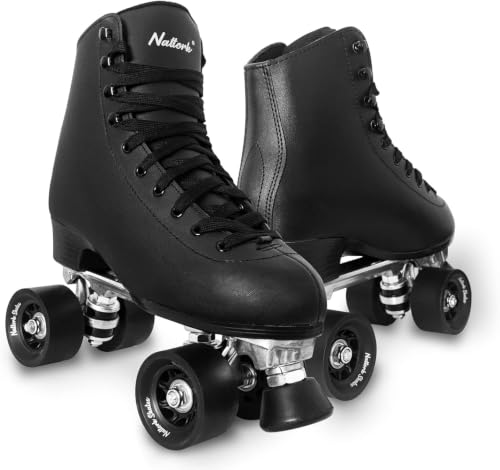 Roller Skates for Adult Indoor Outdoor Black Derby Skate Women Size 9