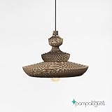 Lámpara de cartón Estilo Japonés  Fabricado a mano en España  De techo - Alta calidad - Original - Exclusiva - Diseño elegante - Decoración Dormitorio, Sala de Estar, Comedor, Oficina, Despacho