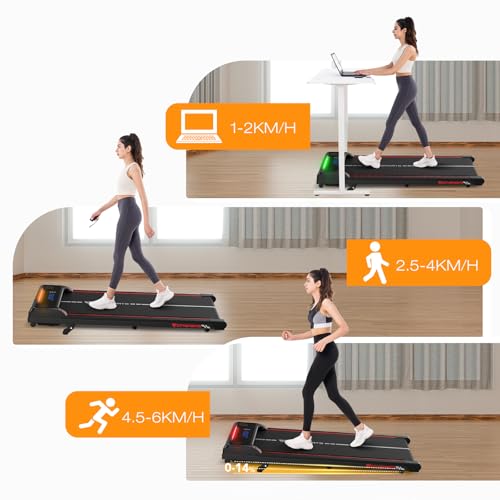 CITYSPORTS 14% Incline Walking Pad,LED indicator bar,6KM/H Under Desk Treadmill,Portable Mini Treadmills for Home,Walking Running Machine with Remote Control,Bluetooth - Image 4
