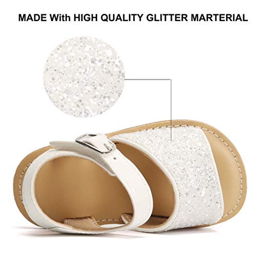 Image of Felix & Flora Toddler Girl Sandals - Little Girl Easter Dress Shoes Lightweight Open Toe Beach Holiday Flats