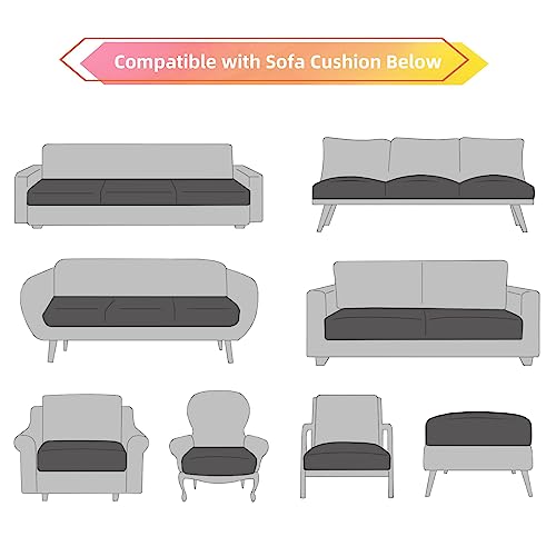 Image of YISUN PU Leather Couch Cushion Cover, Waterproof Stretch Sofa Slipcovers, Faux Leather RV Chair Seat Covers, Loveseat Cushion Replacement Chair /Furniture Protector, 2Pcs(Pale Beige)