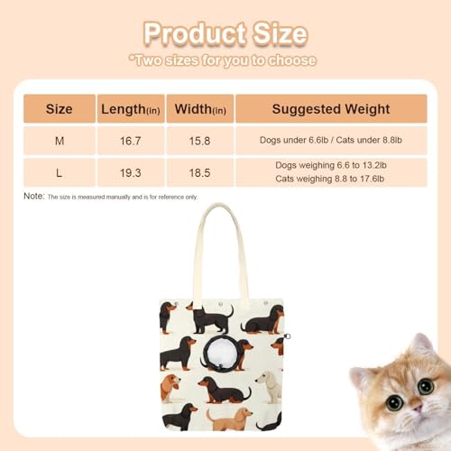 Sac de transport pour chien teckel mignon en toile à sangle