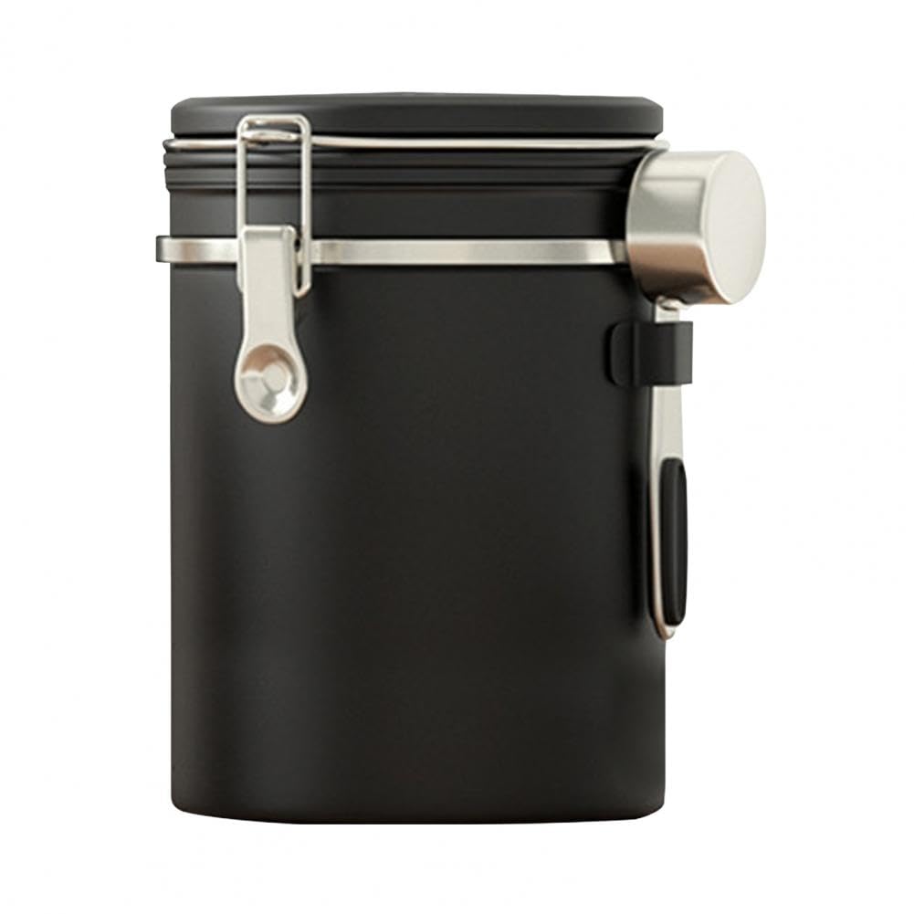 CTRLZS 1800ML Stainless Steel Coffee Canister Airtight Container with Date Tracker Measuring Spoon Freshness Lock Kitchen E