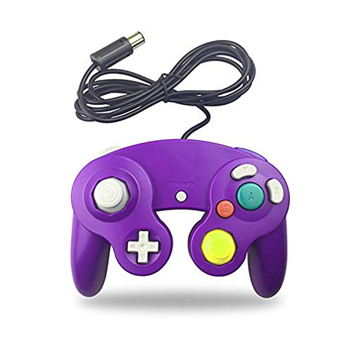 LLQ Contrôleur Classique Poignée de Cube de Vibration câblée Classique Compatible avec Le Nintendo Gamecube (Violet)