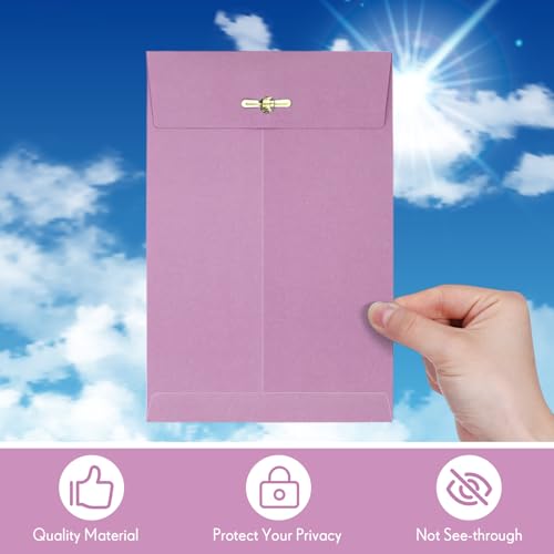 Teling Envelope Manilla com fecho de 50 unidades, 12,5 x 18 cm, envelope de catálogo Kraft com fecho