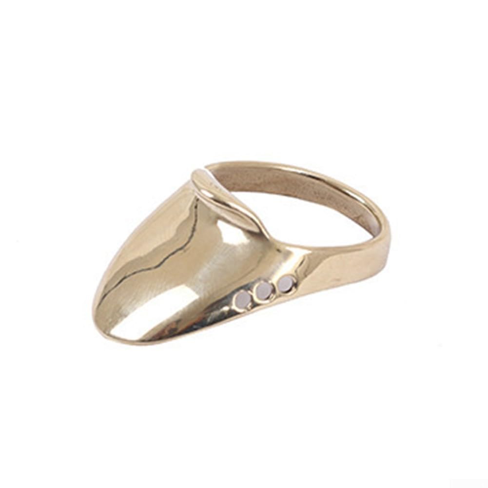 Anillo de latón para el pulgar, protector de dedo con almohadilla de cuero, tamaños de 18 a 24 mm compatibles con caza con arco, protección de tiro (22#)