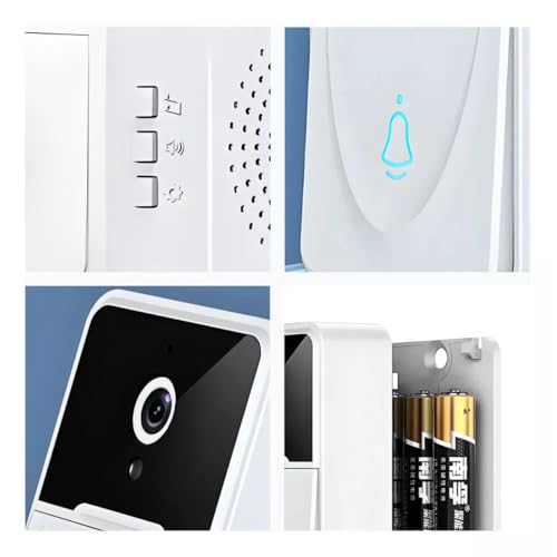 Campainha Sem Fio com Câmera e Áudio Wi-Fi Visão Noturna Interfone e App para Monitoramento em Tempo
