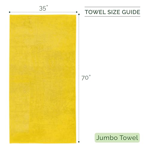 Image of Elegant Comfort Three Line Popcorn Towel Set for Bathroom 35 x 70 inches, Premium Hotel Quality 1-Pack Jumbo Towels, 100% Turkish Cotton, Soft and Durable, Quick Dry and Highly Absorbent, Yellow