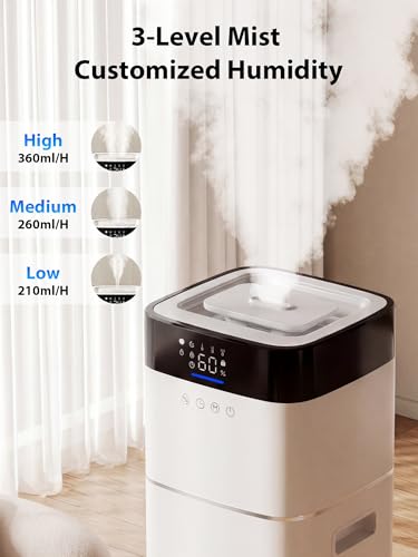 Uthfy 16L/4.2Gal Humidifiers Large Room 1500ft², 100H Runtime Air Humidifiers for Bedroom with 4 Modes, Humidity Setting, Child Lock, 12H Timer, Remote, Top Fill Design by Uthfy - Image 6