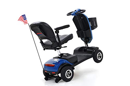 4 Wheels Outdoor Compact Mobility Scooter For Seniors With 2Pcs*12Ah Lead Acid Battery, Powered Mobility Scooters For Adults, Portable Folding Mobility Scooter (Red) (Red) #TOP1